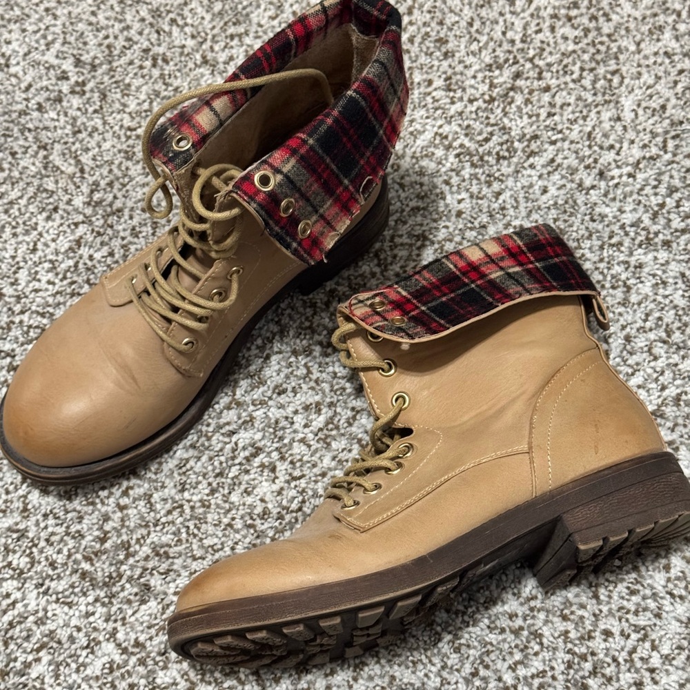 Plaid Combat Boots